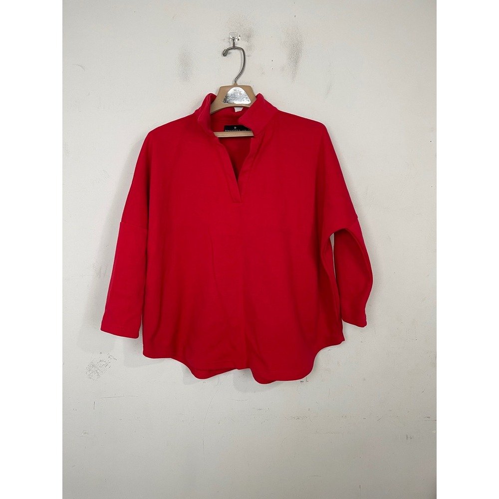 Pomander Place Red High Neck Split V Sweatshirt Pullover XS/S Y20950T